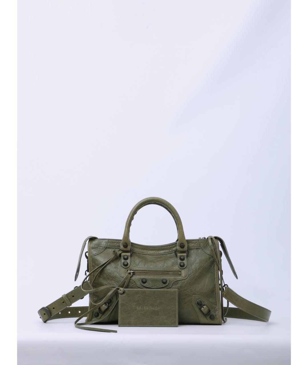 BALENCIAGA Зеленая кожаная сумка тоут, фото 2