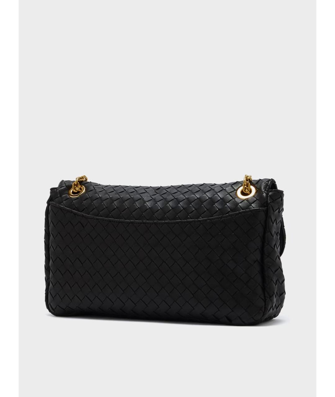 BOTTEGA VENETA Черная кожаная сумка через плечо, фото 4