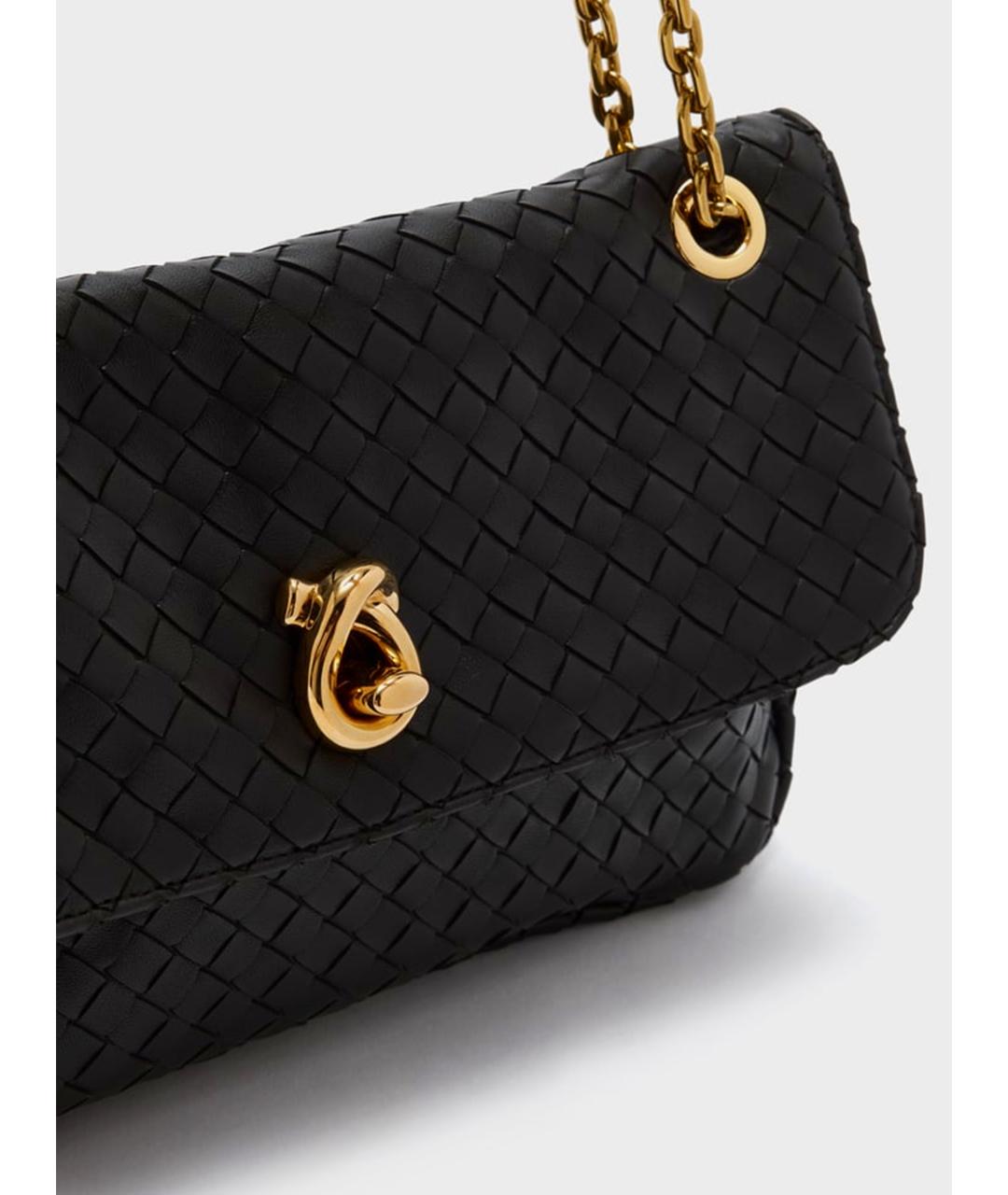 BOTTEGA VENETA Черная кожаная сумка через плечо, фото 3