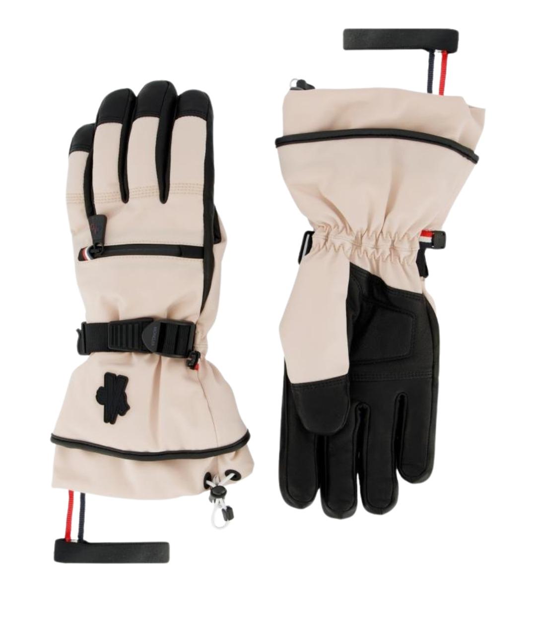MONCLER GRENOBLE Бежевые перчатки, фото 1