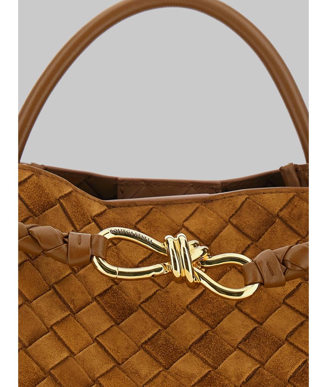 BOTTEGA VENETA Коричневая замшевая сумка тоут, фото 5