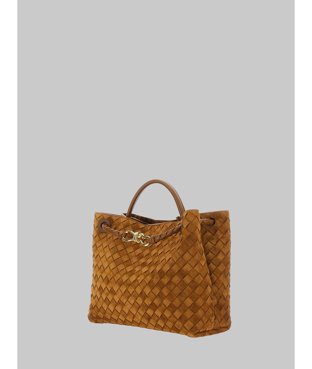 BOTTEGA VENETA Коричневая замшевая сумка тоут, фото 3