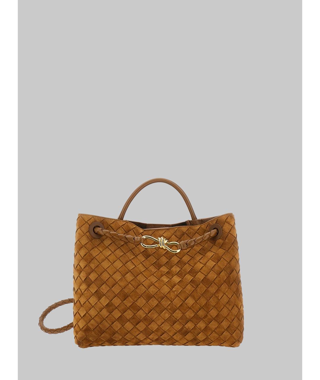 BOTTEGA VENETA Коричневая замшевая сумка тоут, фото 2