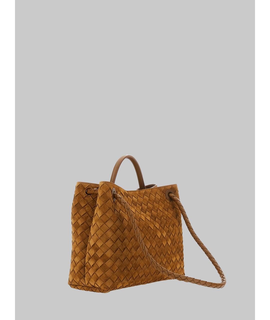 BOTTEGA VENETA Коричневая замшевая сумка тоут, фото 4