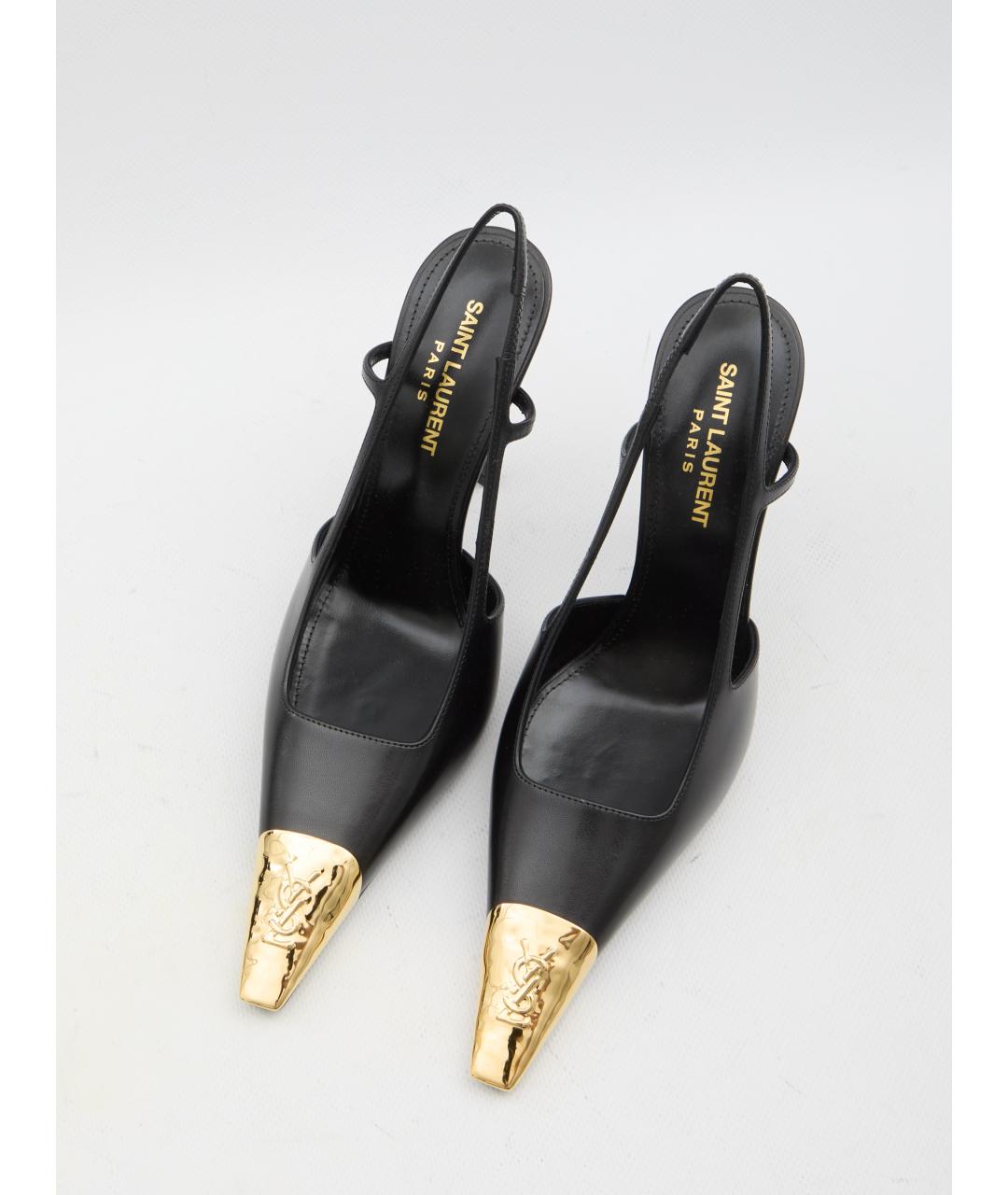 SAINT LAURENT Черные кожаные туфли, фото 5