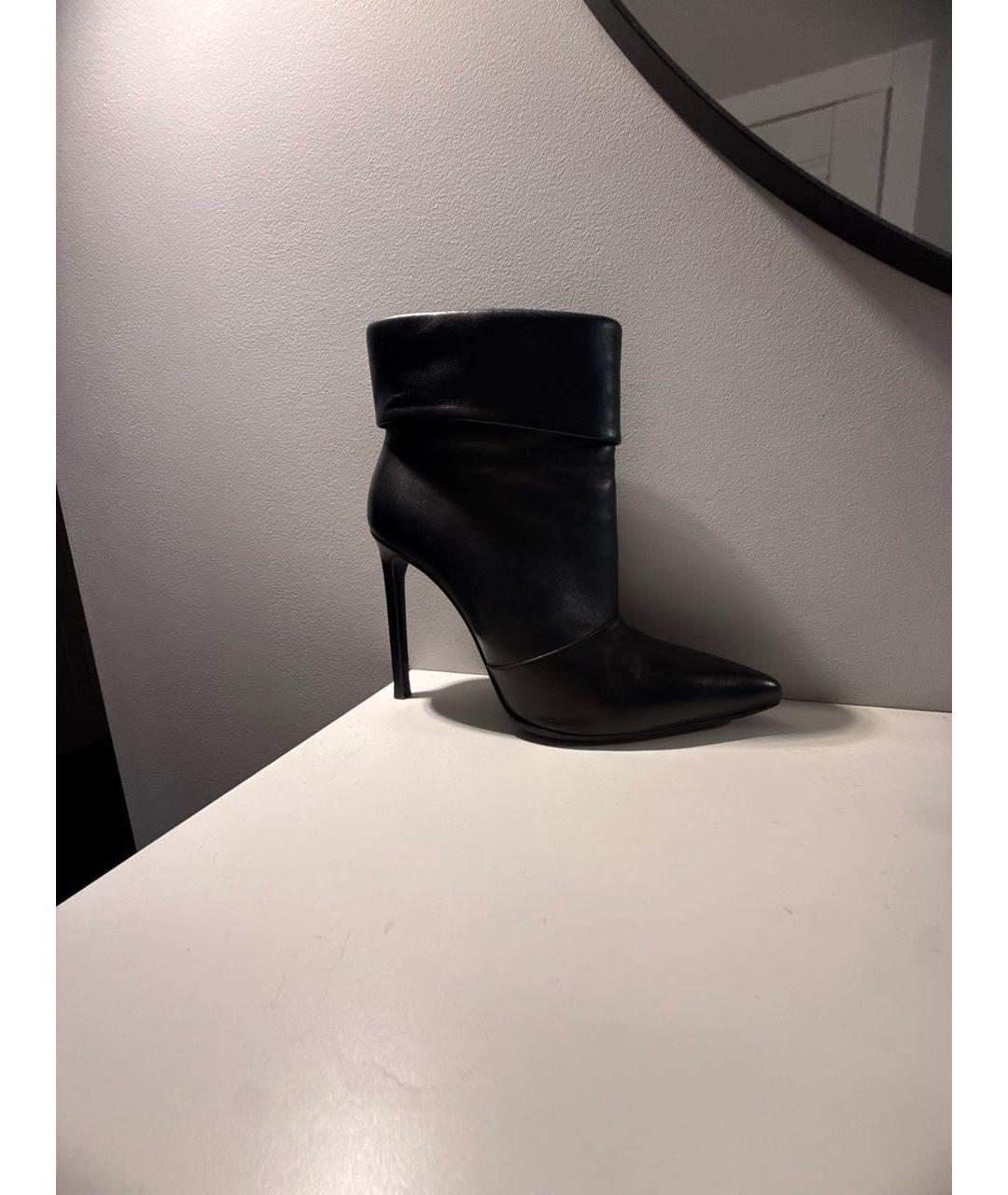 SAINT LAURENT Черные кожаные ботильоны, фото 5