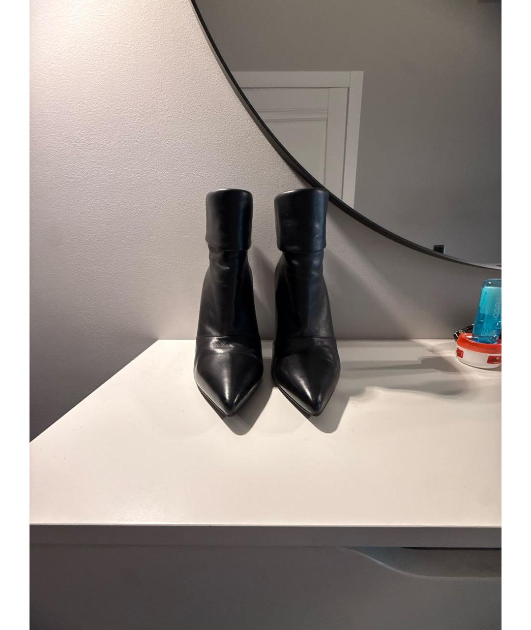 SAINT LAURENT Черные кожаные ботильоны, фото 2