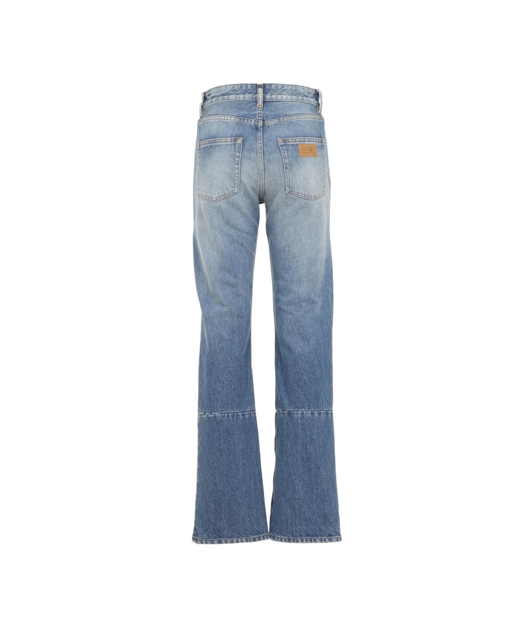 MM6 MAISON MARGIELA Синие хлопковые прямые джинсы, фото 2