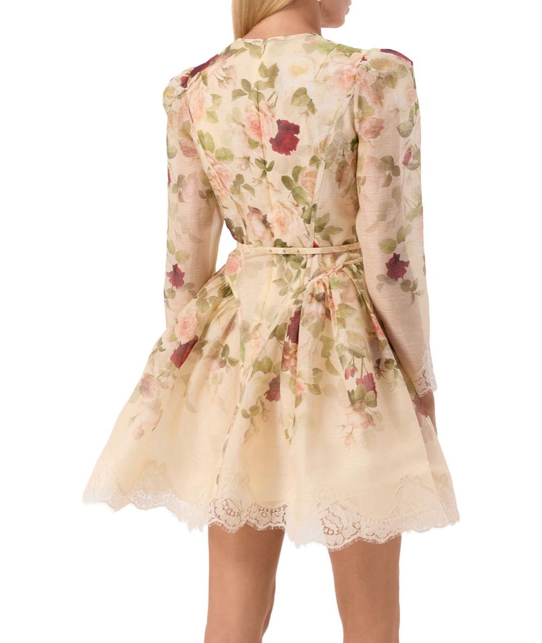 ZIMMERMANN Бежевое льняное коктейльное платье, фото 2