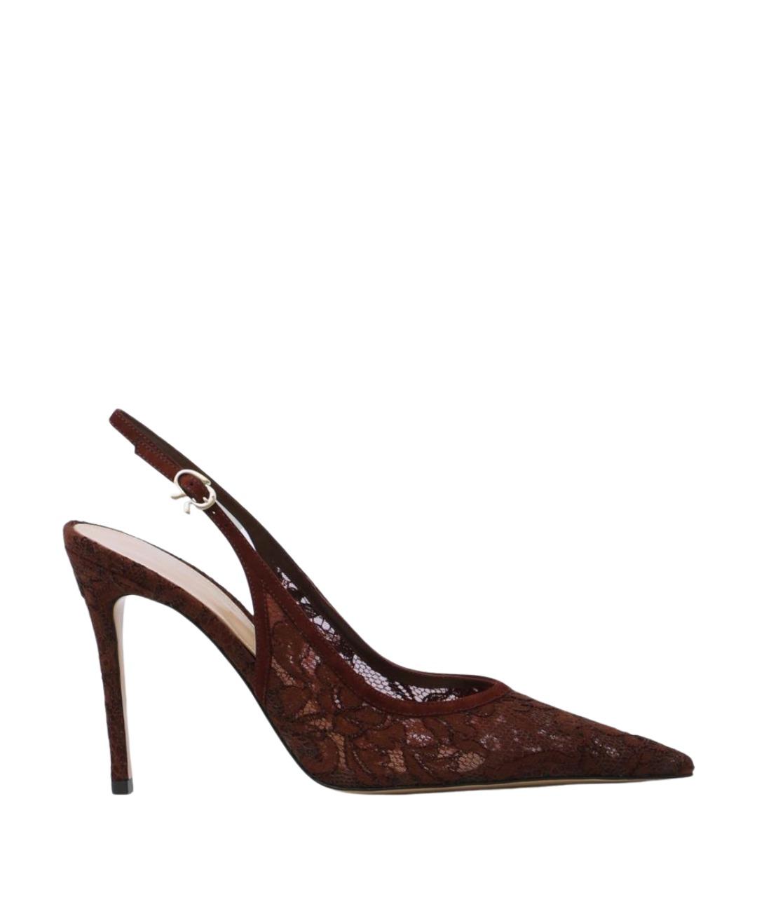 GIANVITO ROSSI Бордовые текстильные туфли, фото 1
