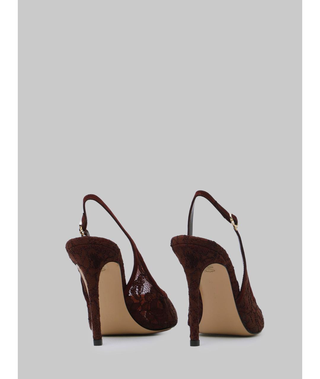 GIANVITO ROSSI Бордовые текстильные туфли, фото 3