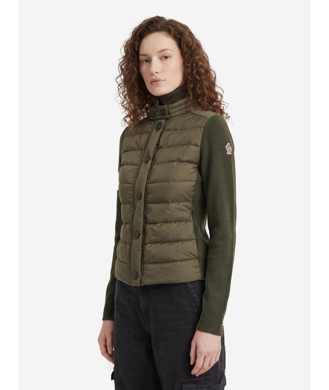MONCLER GRENOBLE Зеленая полиамидовая куртка, фото 2