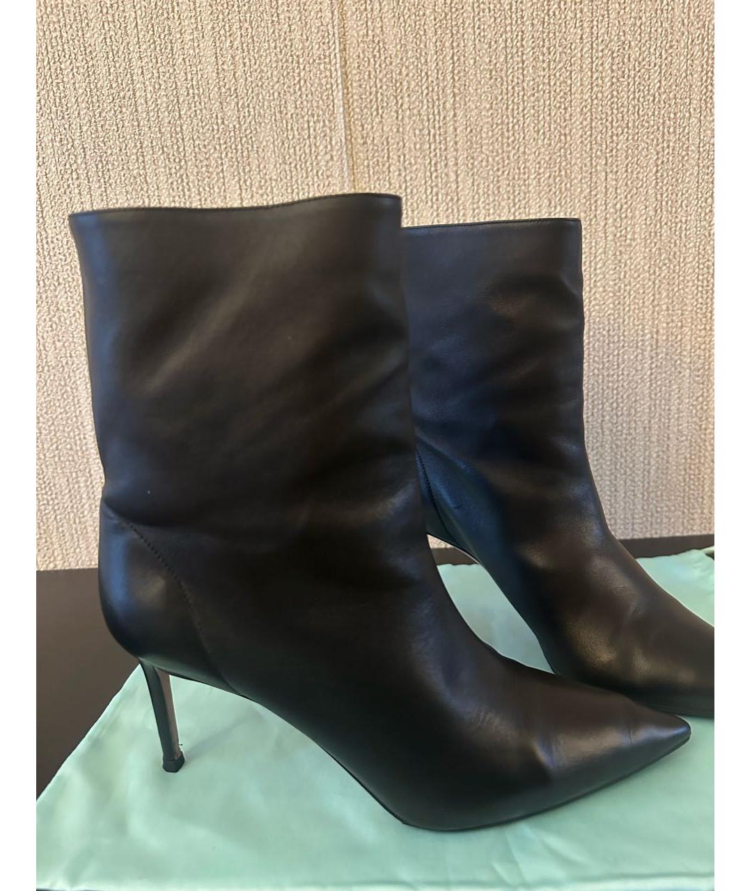 AQUAZZURA Черные кожаные ботильоны, фото 9