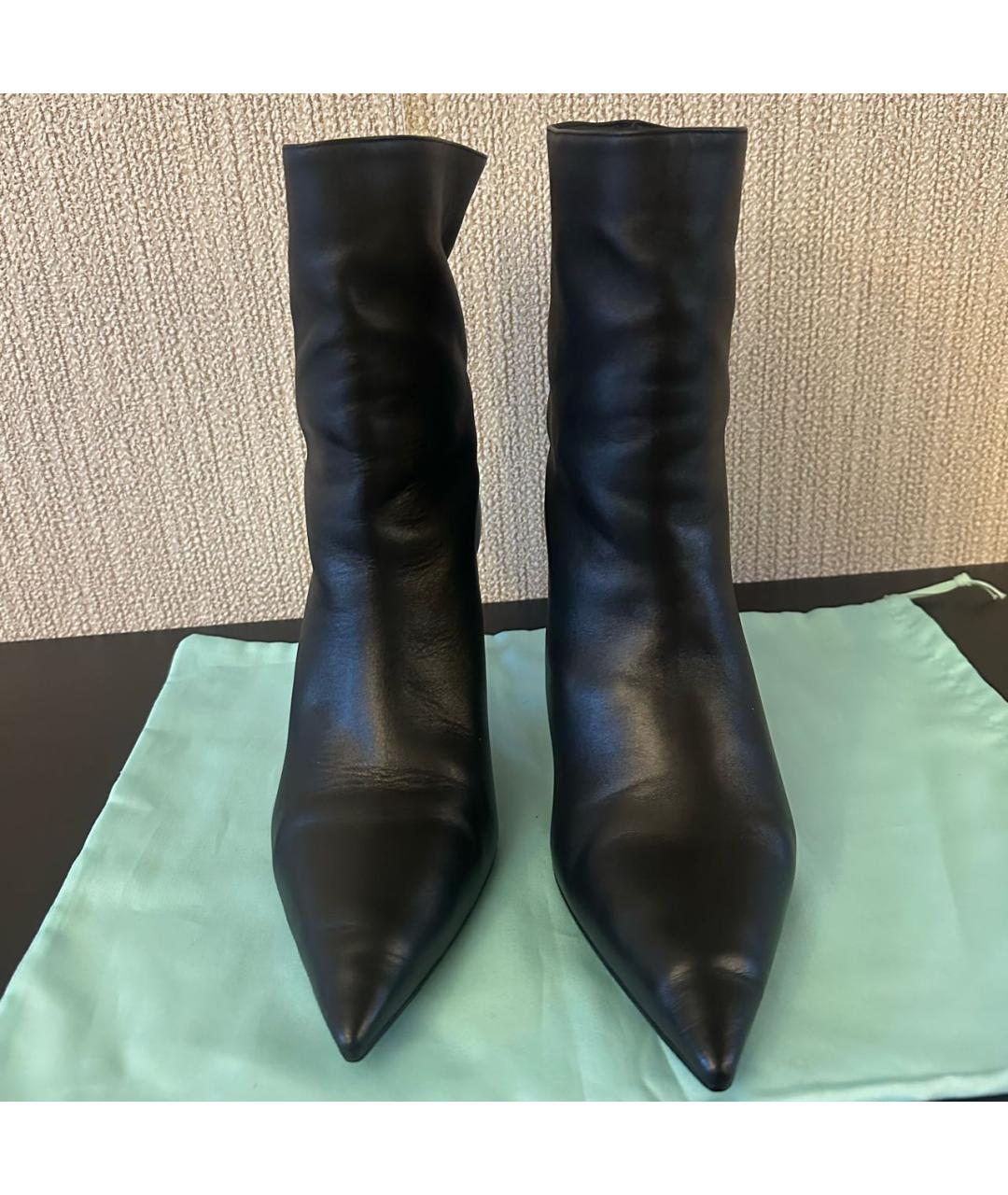 AQUAZZURA Черные кожаные ботильоны, фото 2