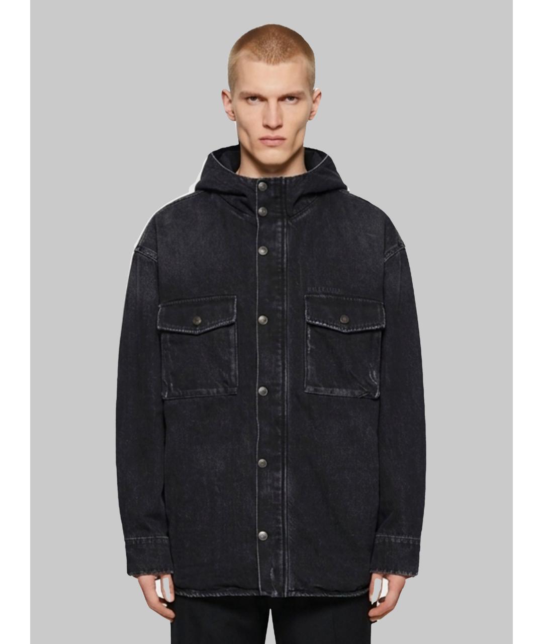 BALENCIAGA Черная хлопковая куртка, фото 2