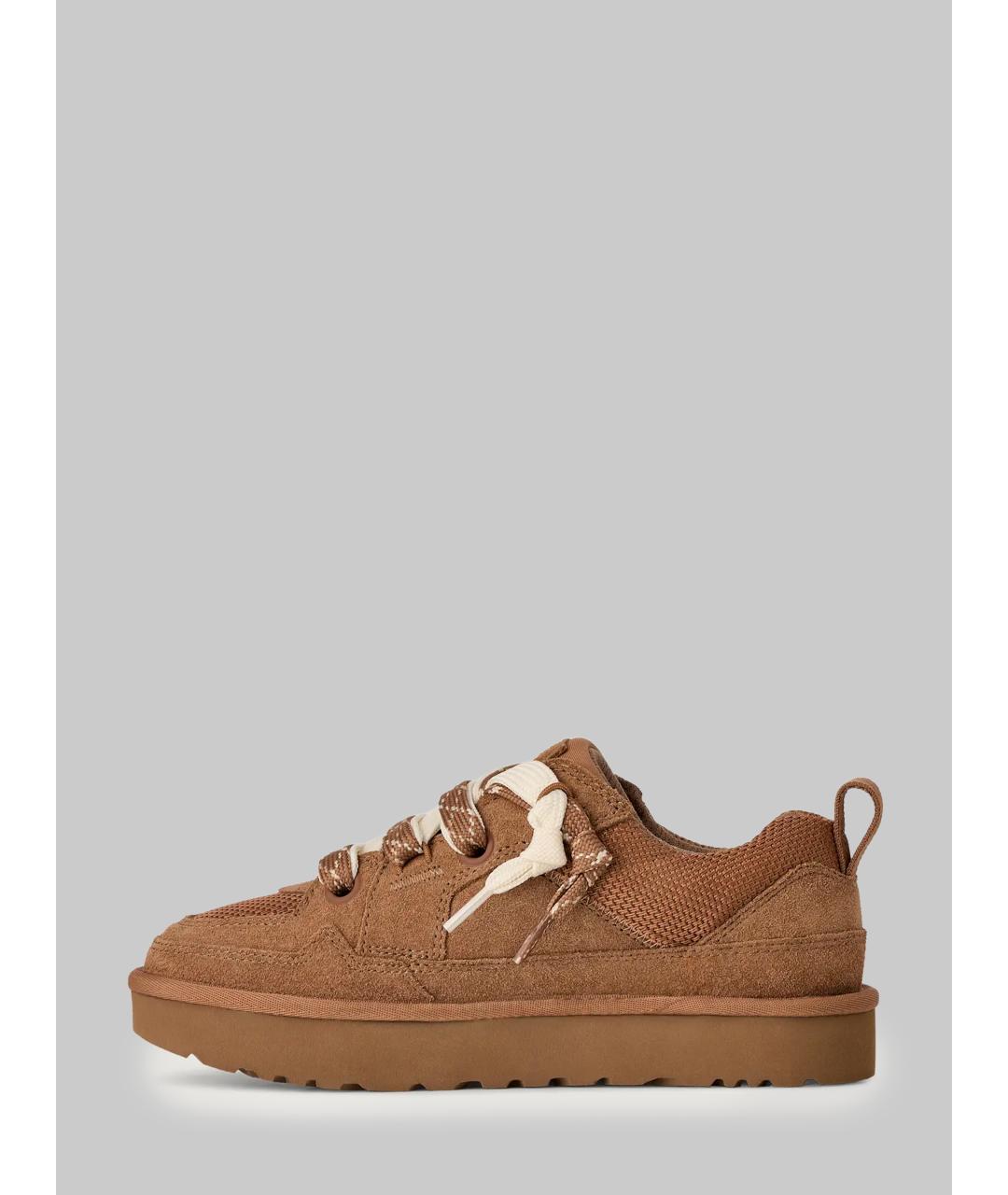 UGG Коричневые кожаные кроссовки, фото 4