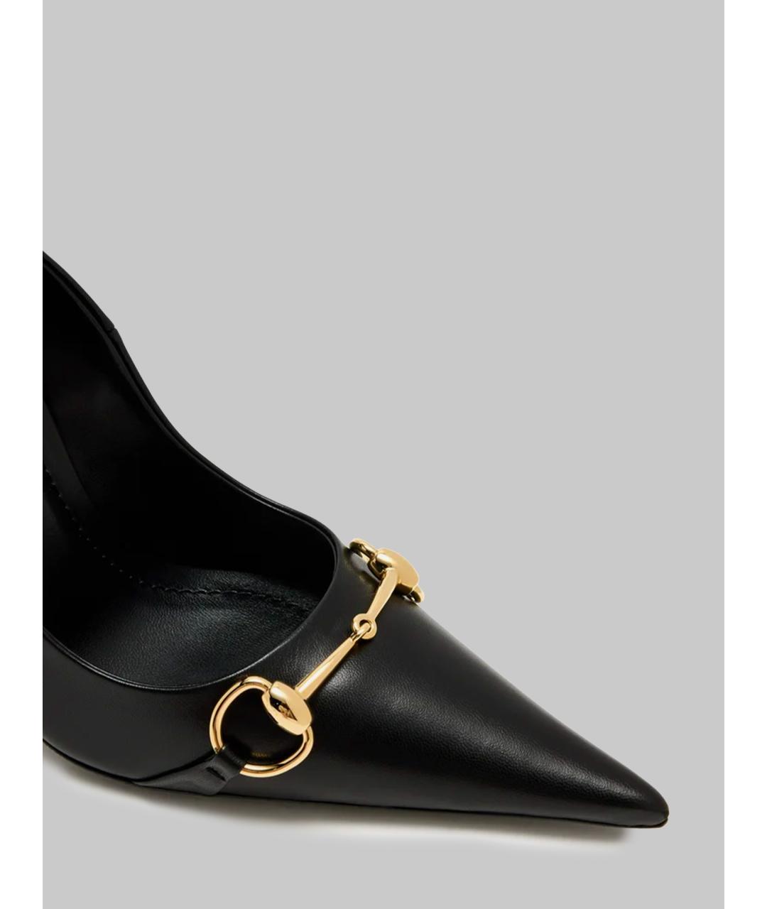 GUCCI Черные кожаные туфли, фото 4