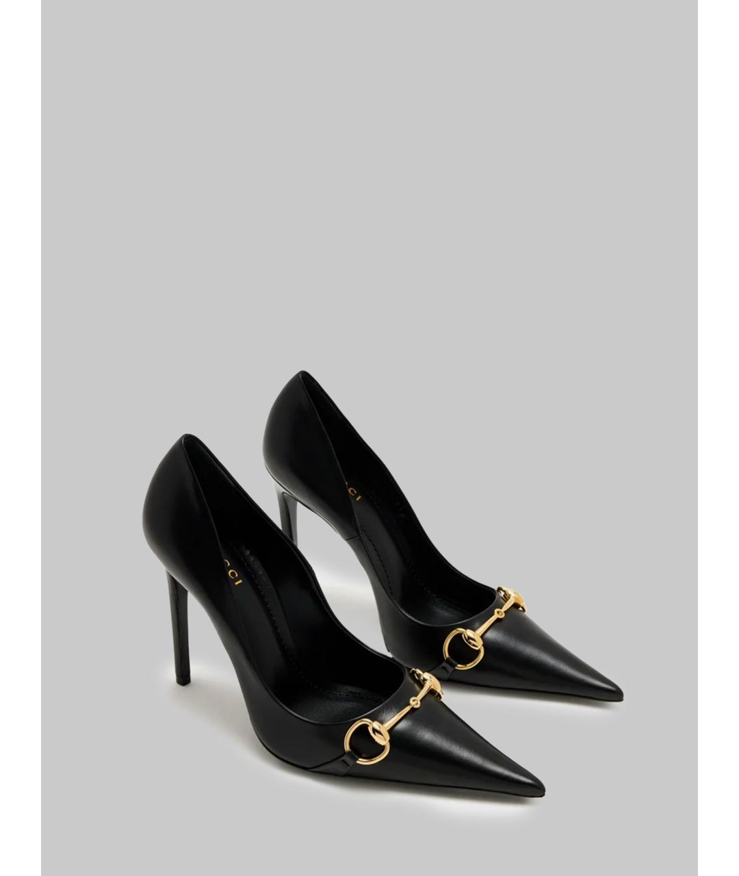 GUCCI Черные кожаные туфли, фото 2