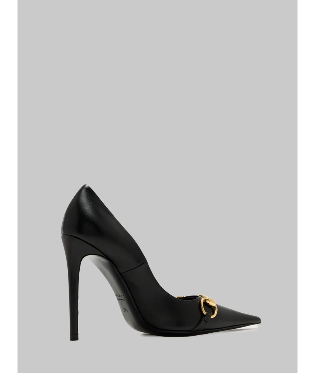 GUCCI Черные кожаные туфли, фото 3