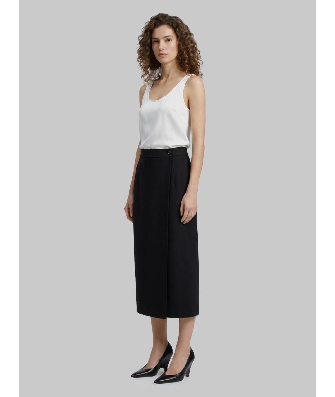 BOTTEGA VENETA Черная хлопковая юбка миди, фото 3