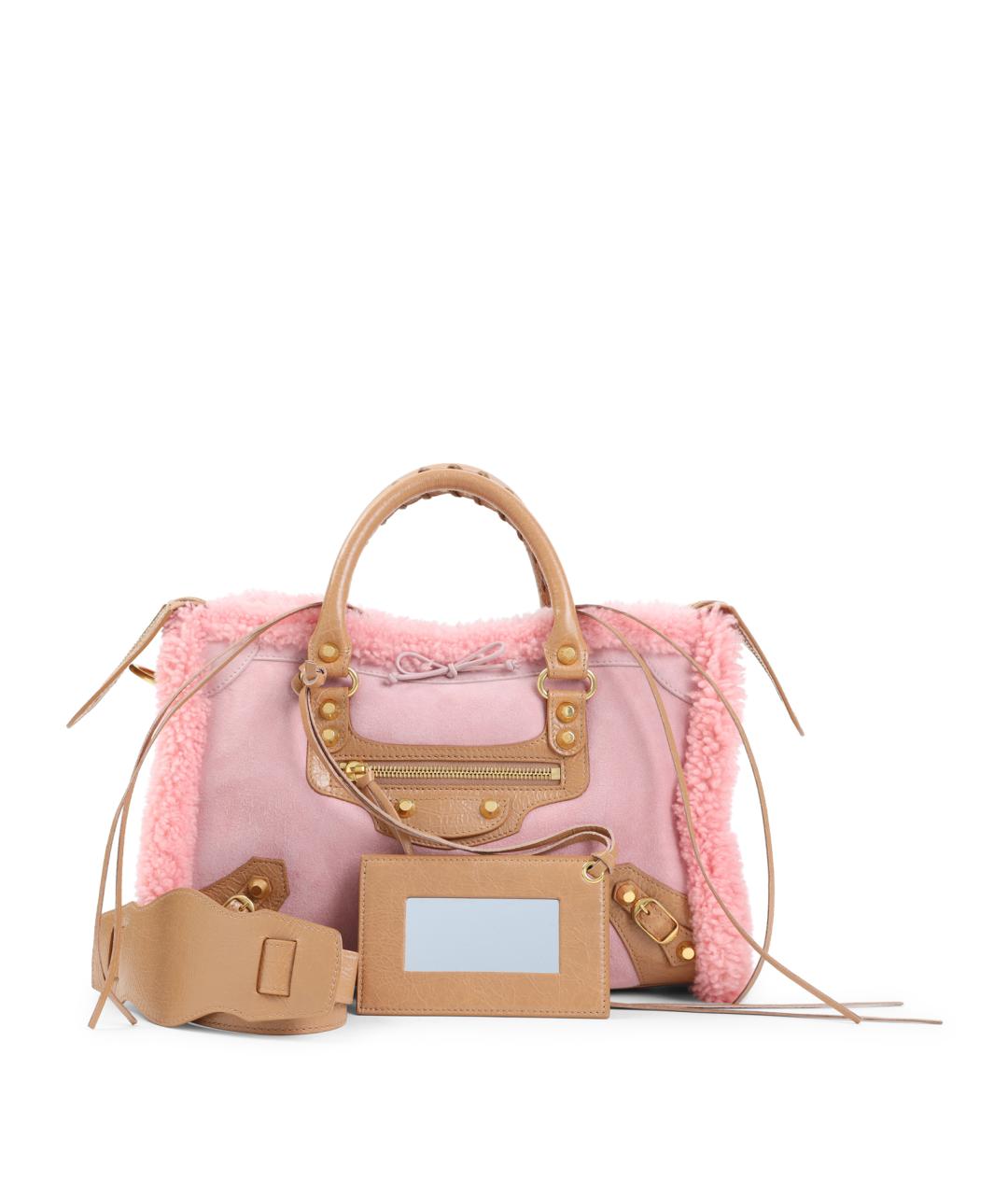 BALENCIAGA Розовая кожаная сумка тоут, фото 1