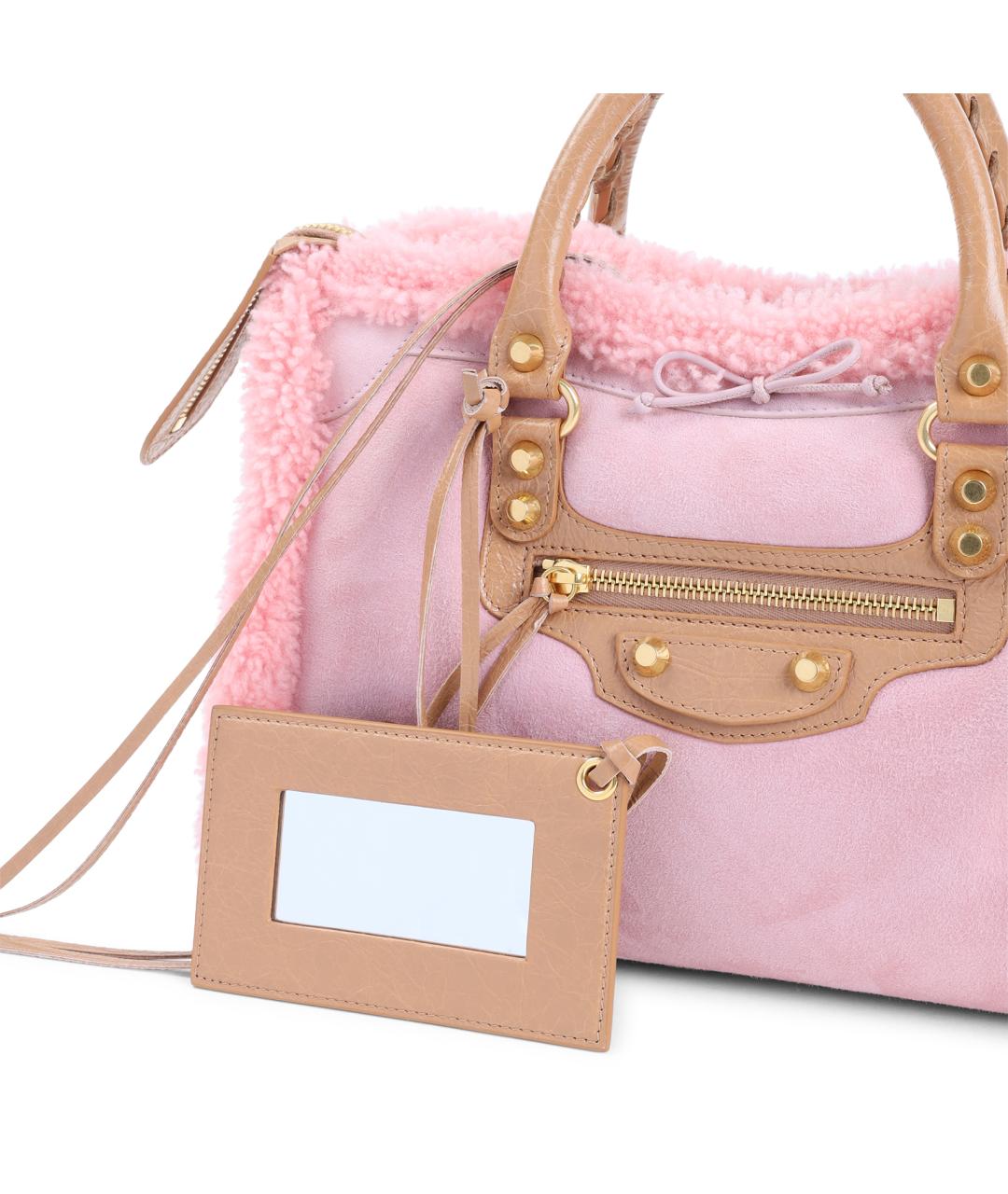 BALENCIAGA Розовая кожаная сумка тоут, фото 3