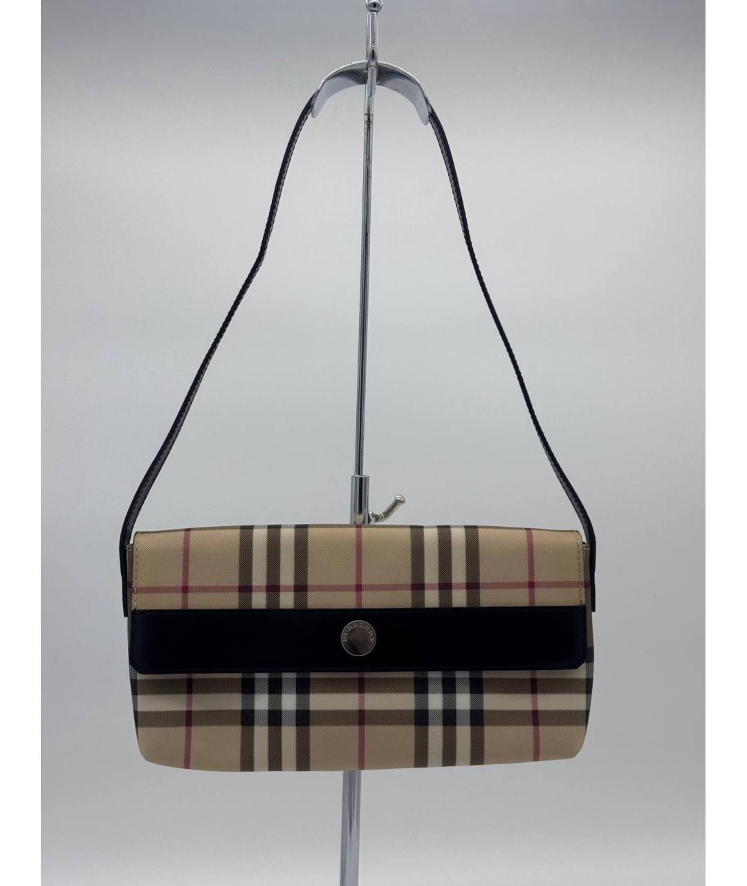 BURBERRY Коричневая кожаная сумка с короткими ручками, фото 9