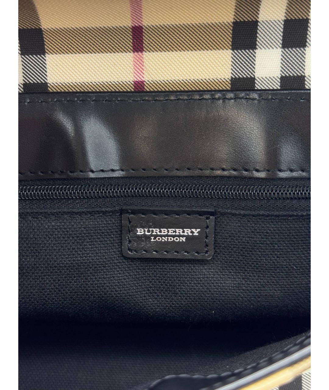 BURBERRY Коричневая кожаная сумка с короткими ручками, фото 4