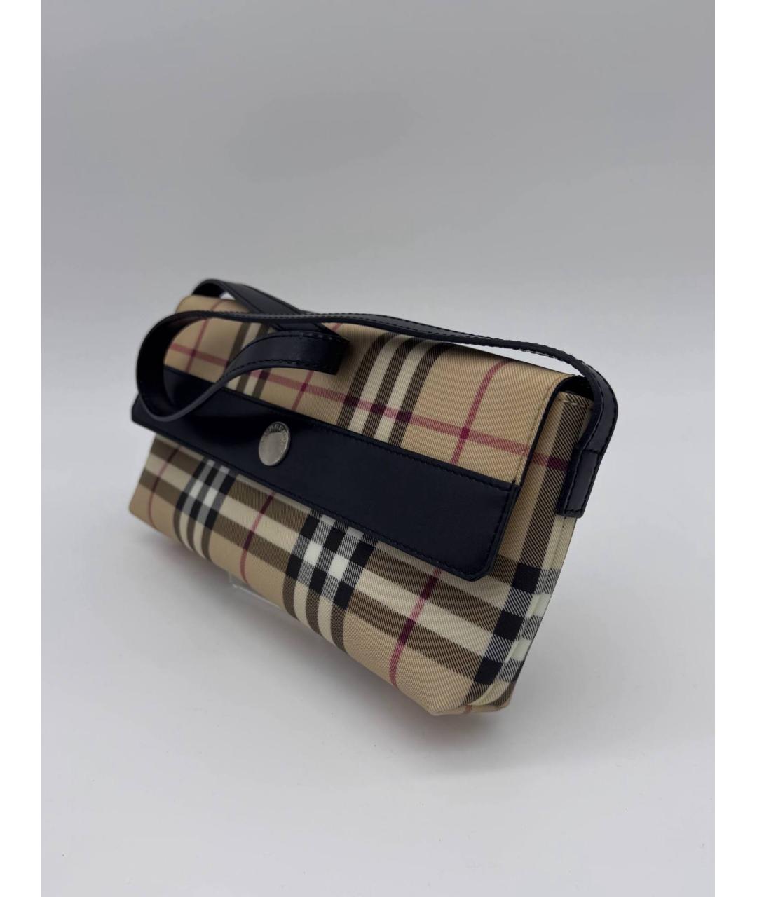 BURBERRY Коричневая кожаная сумка с короткими ручками, фото 2