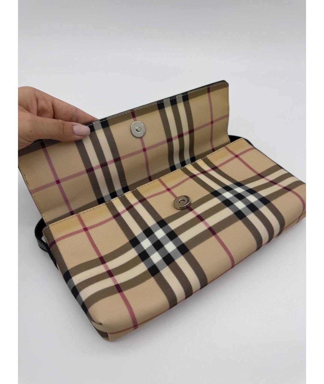 BURBERRY Коричневая кожаная сумка с короткими ручками, фото 7
