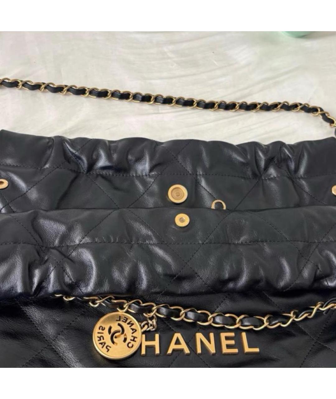 CHANEL Черная кожаная сумка тоут, фото 3