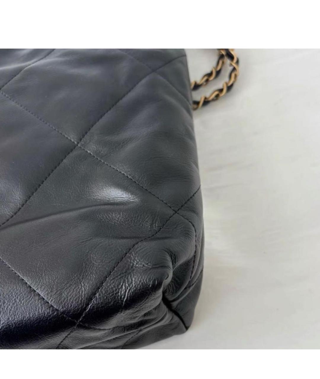 CHANEL Черная кожаная сумка тоут, фото 4