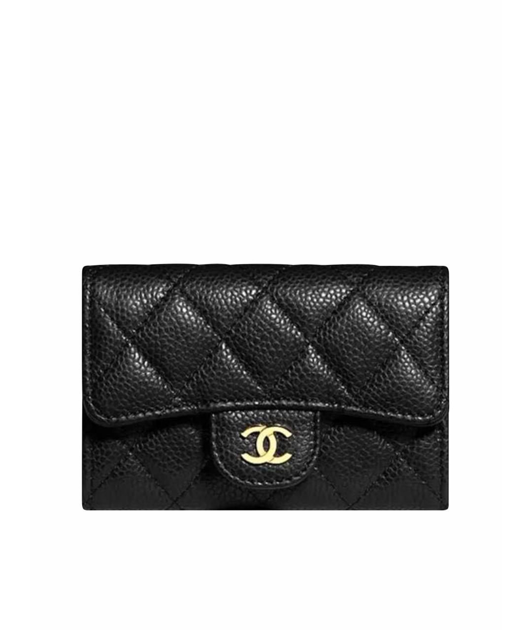 CHANEL Черный кожаный кошелек, фото 1