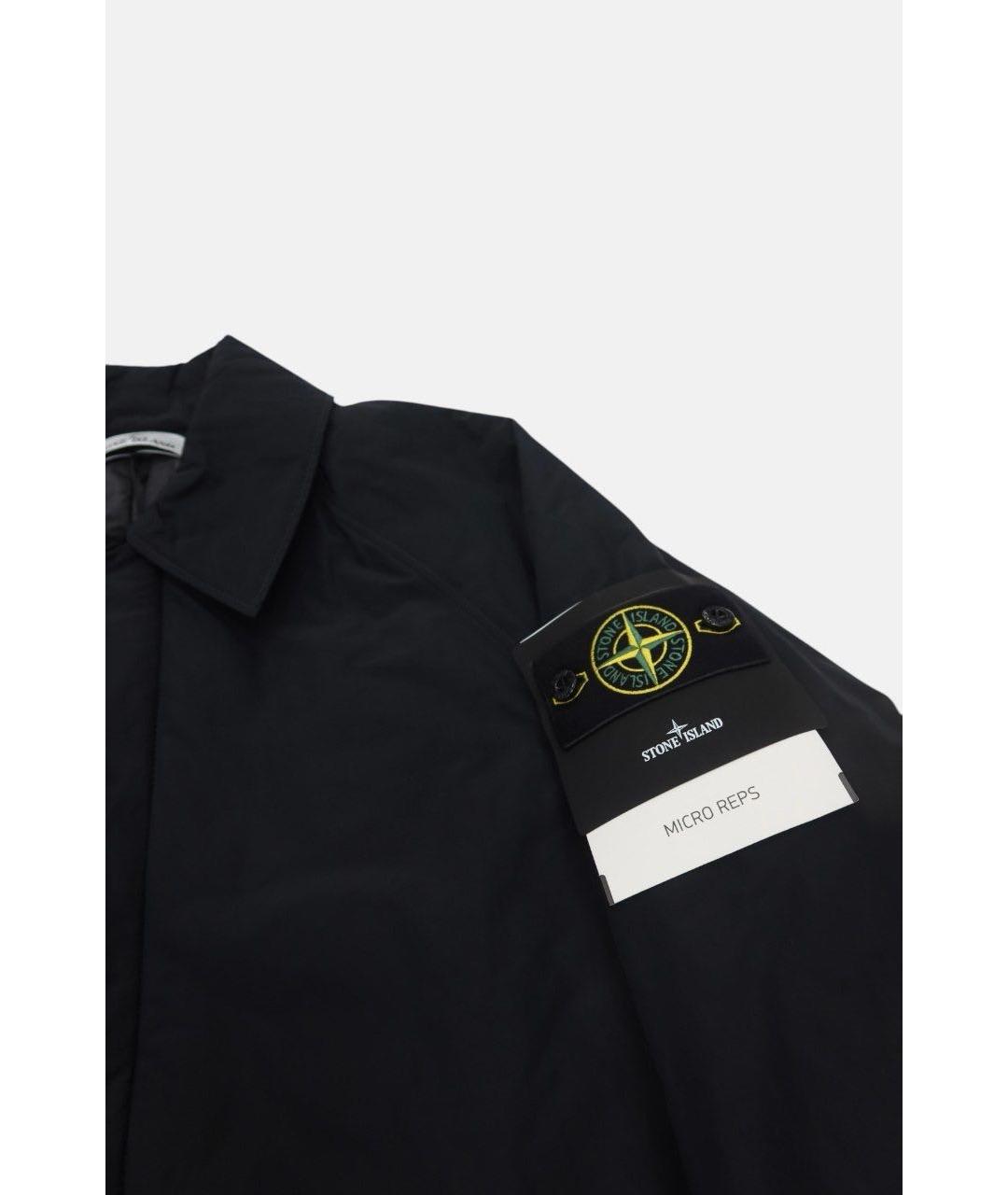 STONE ISLAND Черное полиамидовое пальто, фото 7