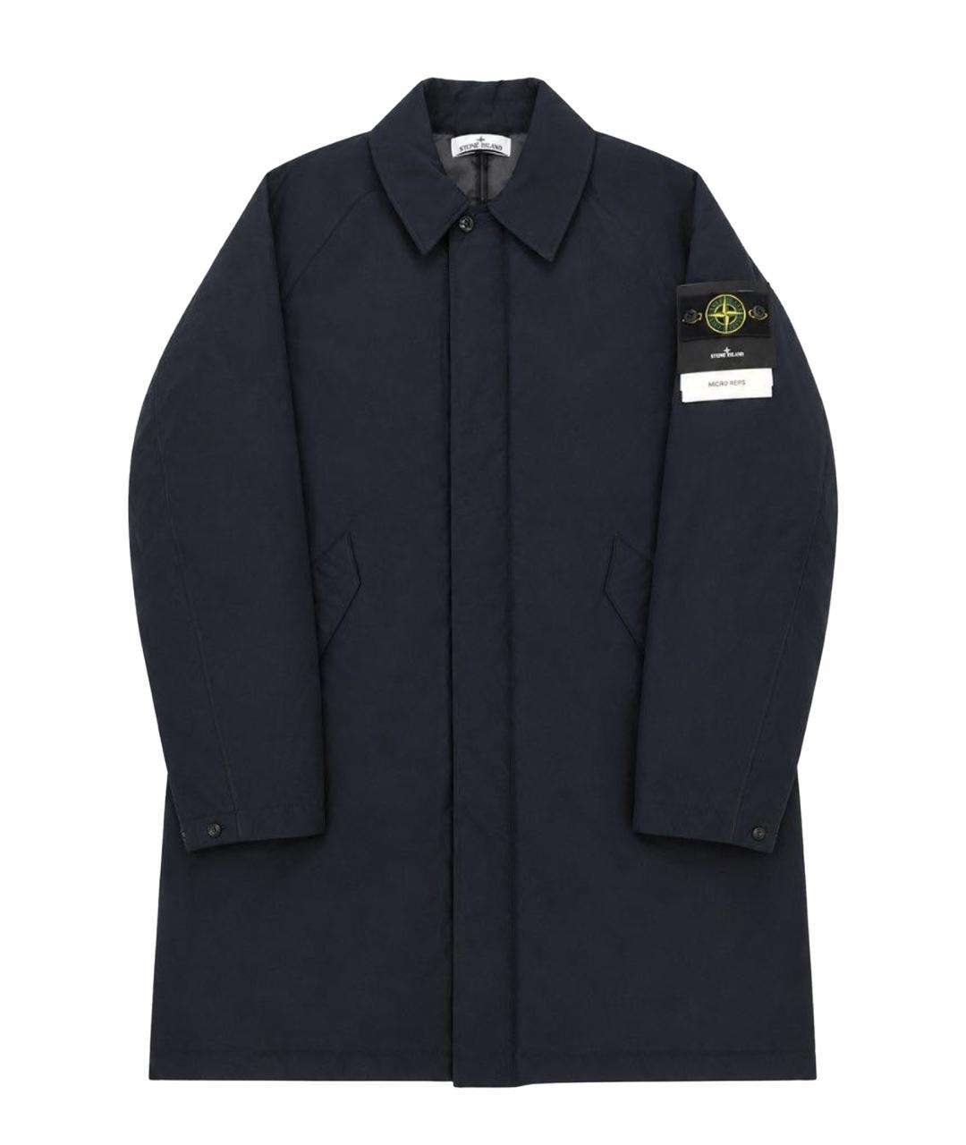 STONE ISLAND Черное полиамидовое пальто, фото 1