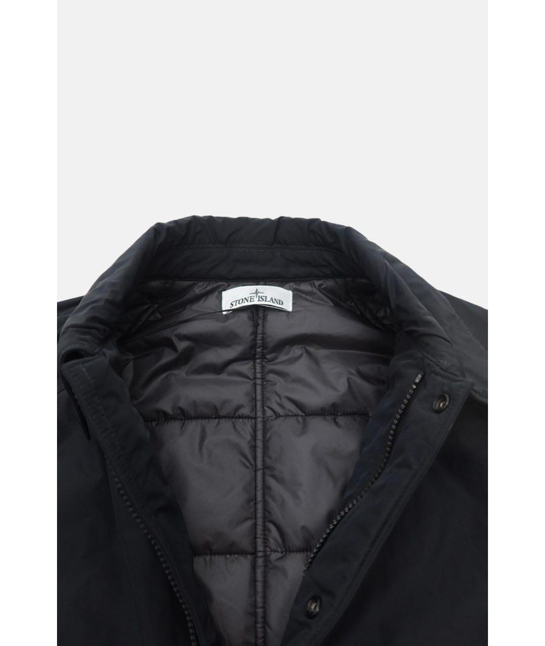 STONE ISLAND Черное полиамидовое пальто, фото 5