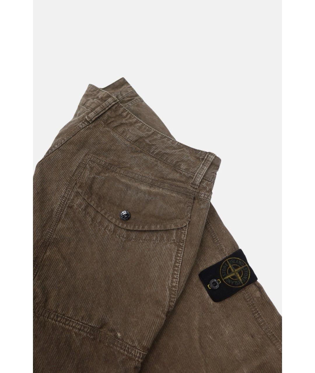 STONE ISLAND Коричневые хлопковые повседневные брюки, фото 7