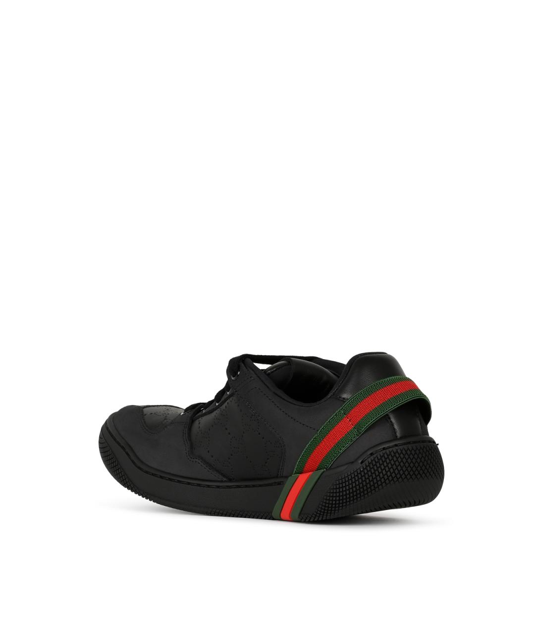 GUCCI Черные кожаные кроссовки, фото 3