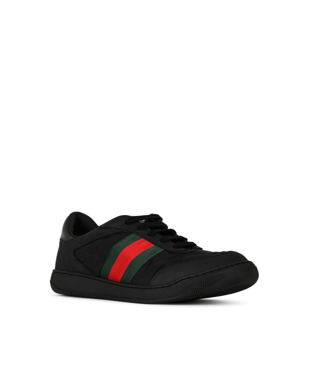 GUCCI Черные синтетические низкие кроссовки / кеды, фото 2