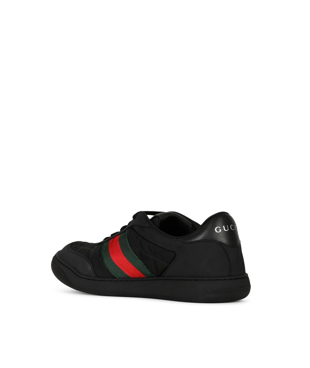 GUCCI Черные синтетические низкие кроссовки / кеды, фото 3