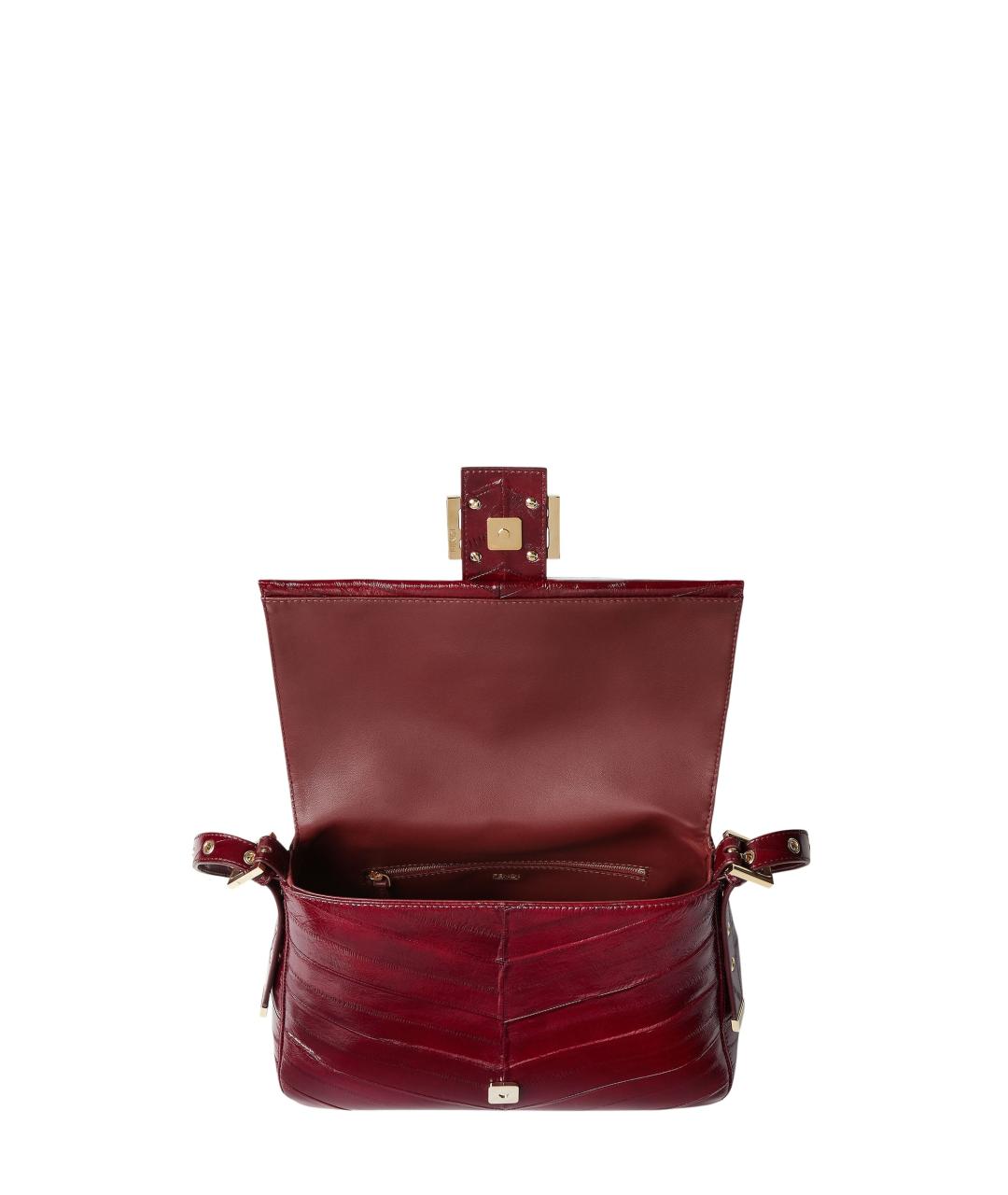 FENDI Бордовая кожаная сумка через плечо, фото 5