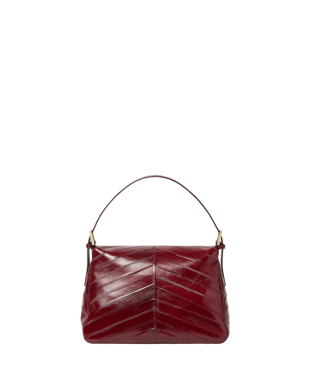 FENDI Бордовая кожаная сумка через плечо, фото 4