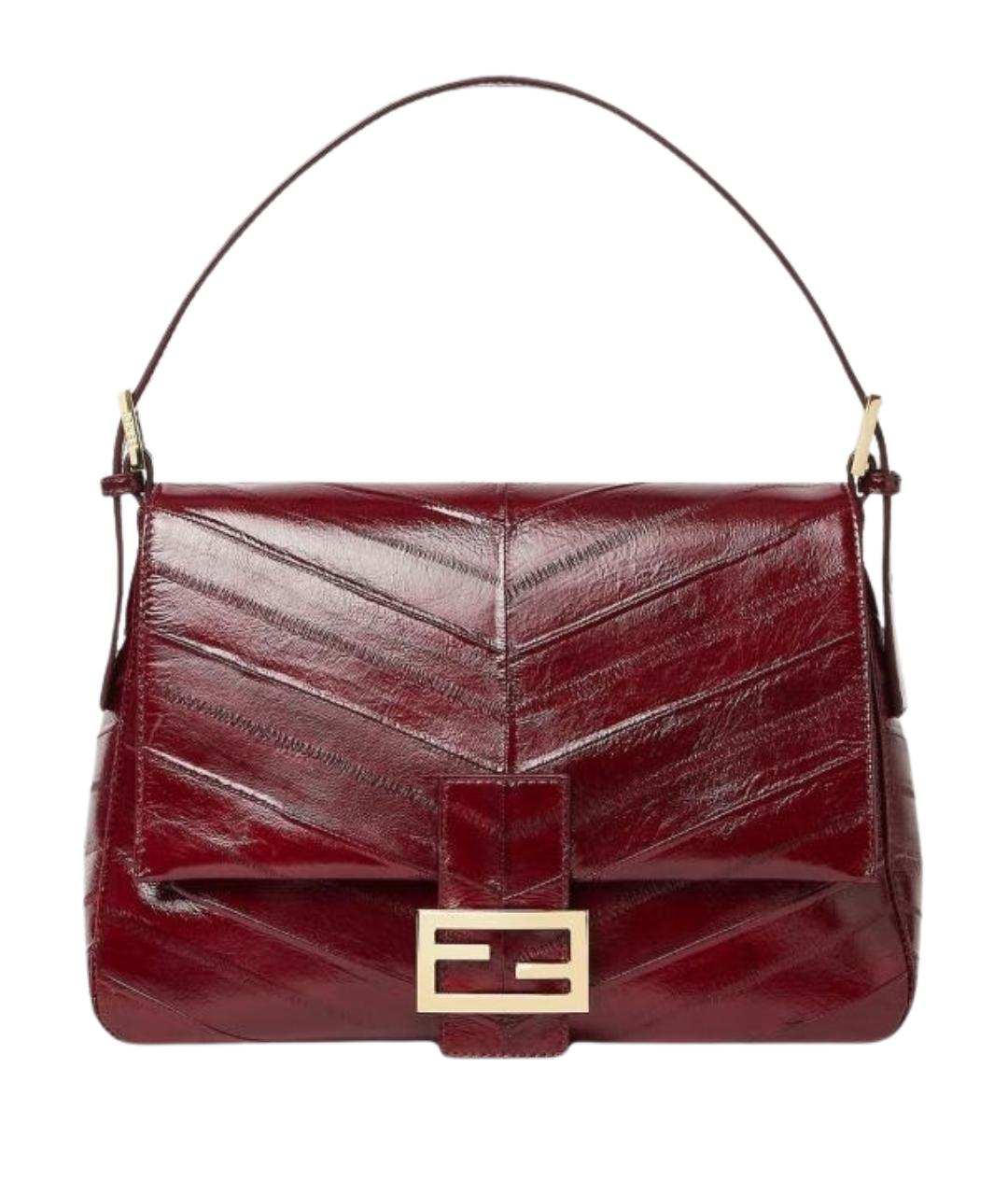 FENDI Бордовая кожаная сумка через плечо, фото 1