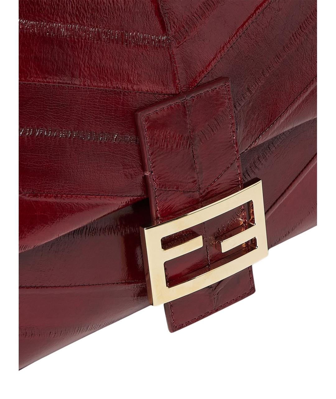 FENDI Бордовая кожаная сумка через плечо, фото 6