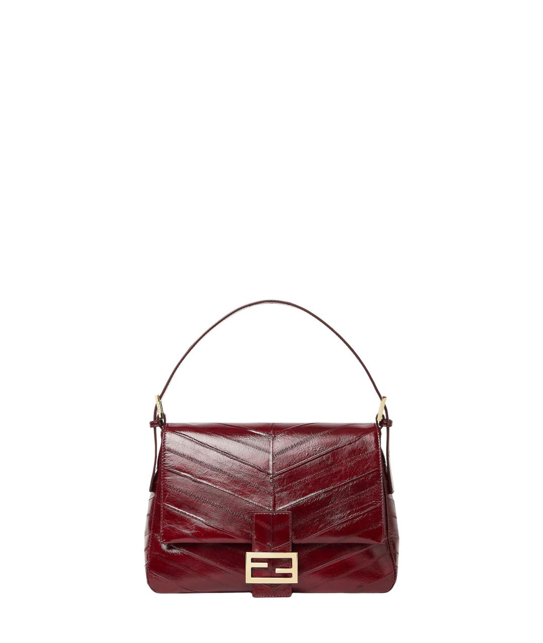 FENDI Бордовая кожаная сумка через плечо, фото 2