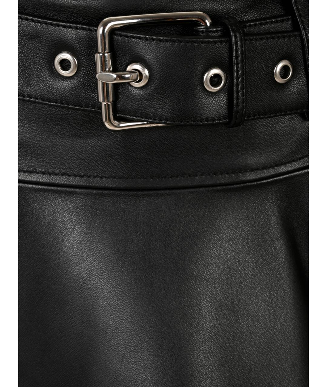 LOEWE Черная кожаная юбка мини, фото 3
