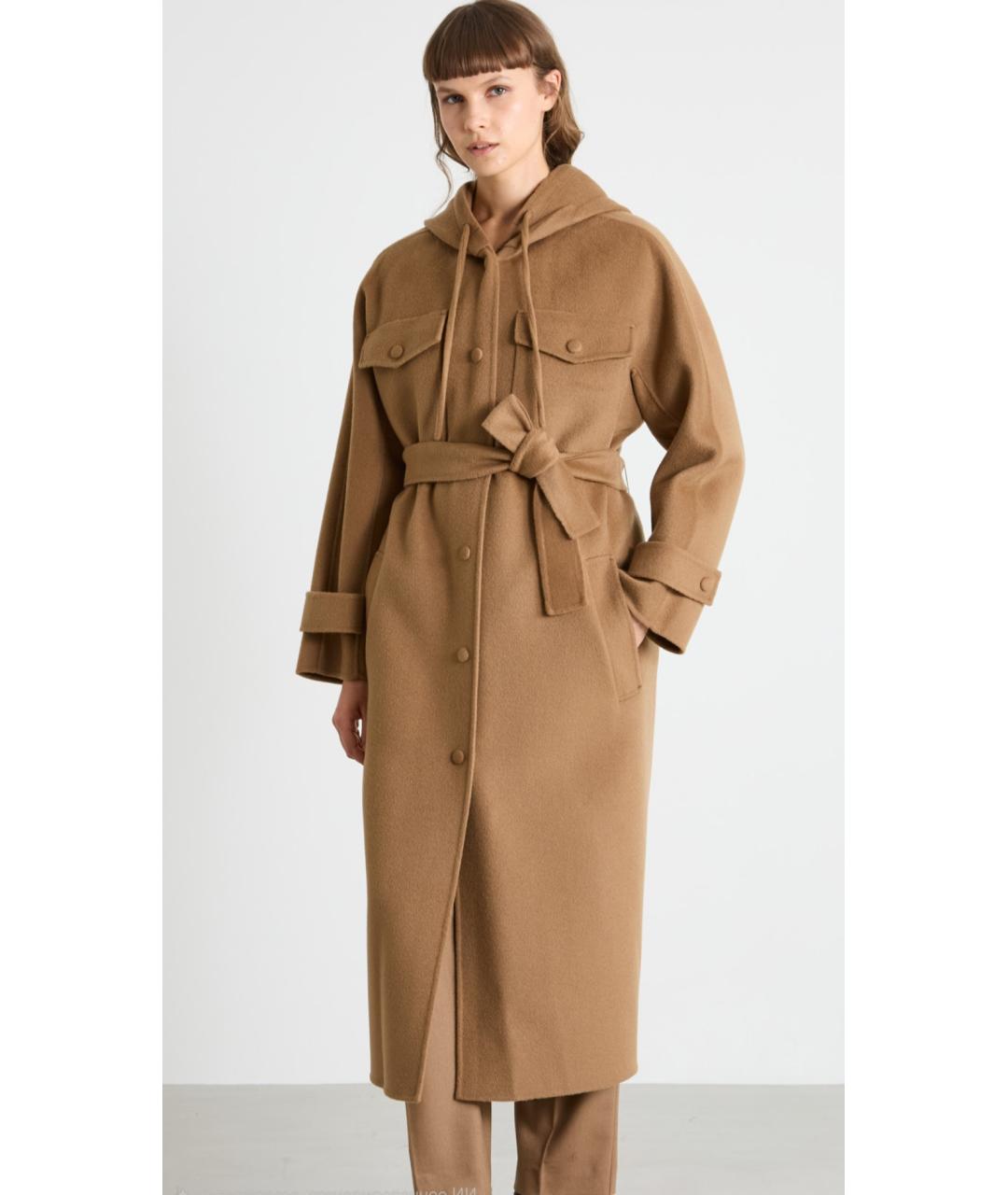 MAX MARA Бежевое шерстяное пальто, фото 8