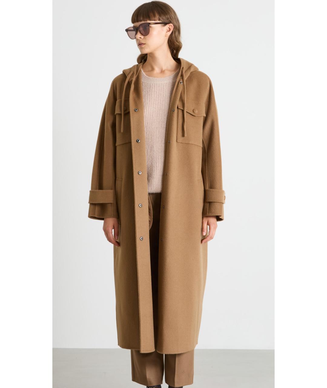 MAX MARA Бежевое шерстяное пальто, фото 6