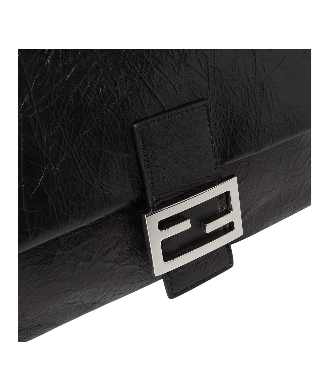 FENDI Черная кожаная сумка через плечо, фото 5