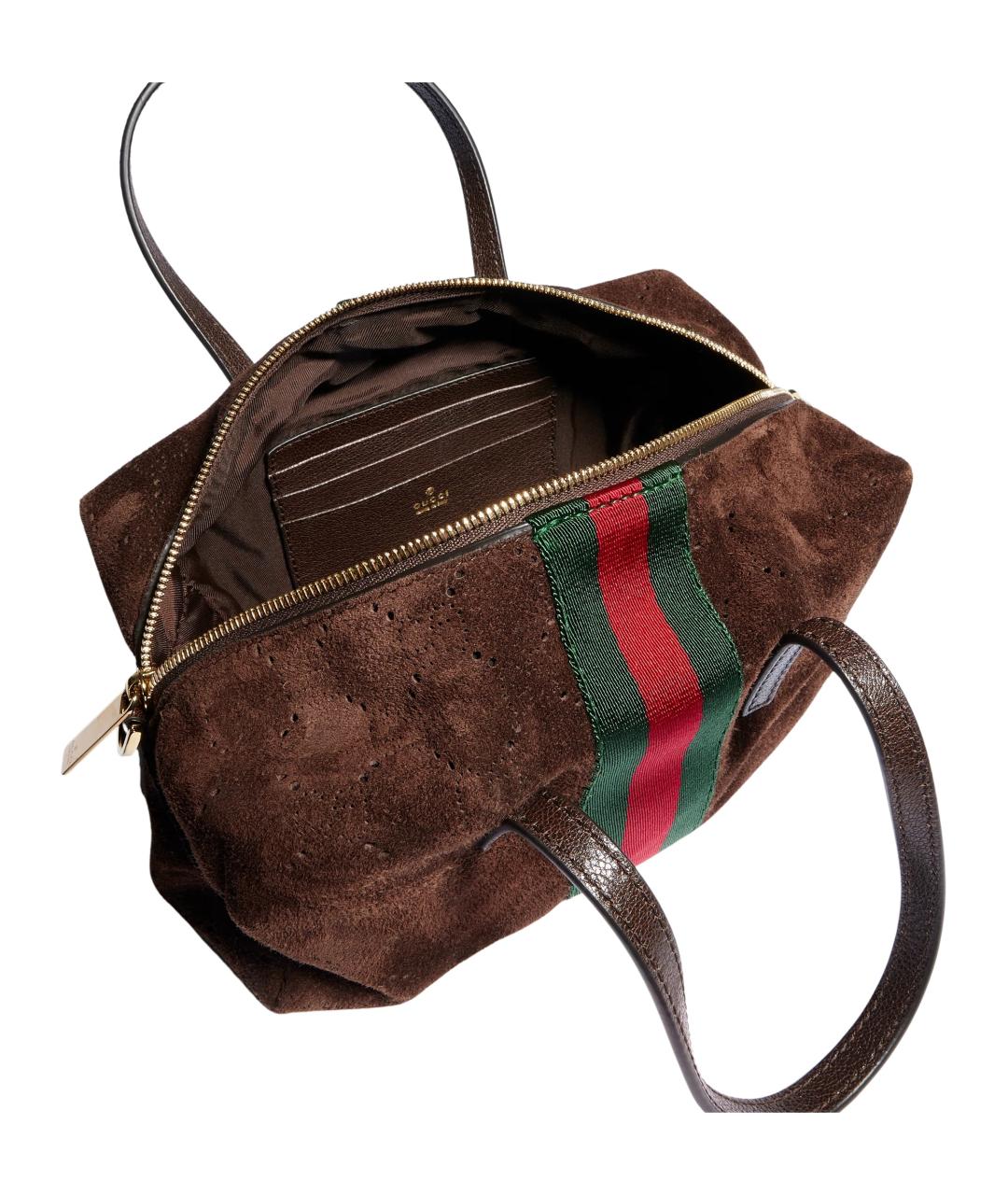 GUCCI Коричневая кожаная сумка тоут, фото 4